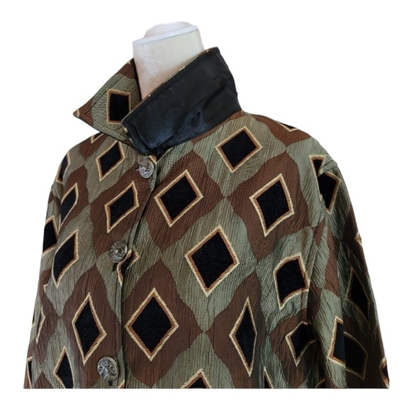 VTG 90s Keren Hart Collection Diamond Print Jacket XL - Picture 7 of 15